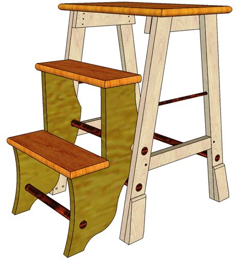 Step Stool 032 3d Woodworking Plans