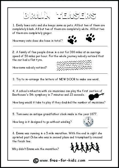 Fun Fall Worksheets With Images Brain Teasers For Kids