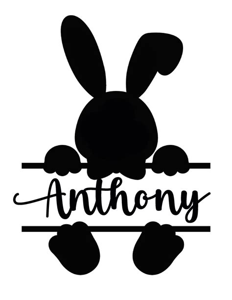 Bunny Monogram svg Bunny Name Frame Easter SVG Easter | Etsy