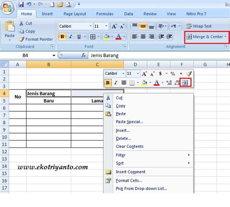 Cara Menggabungkan Teks Dan Isi Cell Kolom Atau Baris Excel