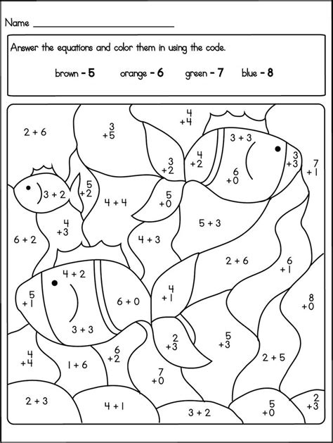 1st Grade Math Worksheets Color By Number Jack Cooks Multiplication Addition Color By Number