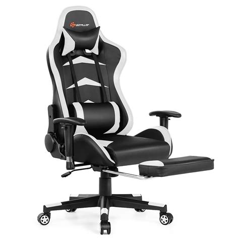 Costway Massage Gaming Chair Reclining Swivel Racing Office Chair With