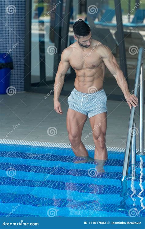 portrait of a muscular man in underwear stock image image of chest pecs 111017083