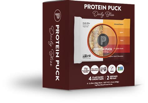 Daily Bliss Multi Pack Almond Butter Dark Chocolate 4 3 25oz Bar Protein Puck