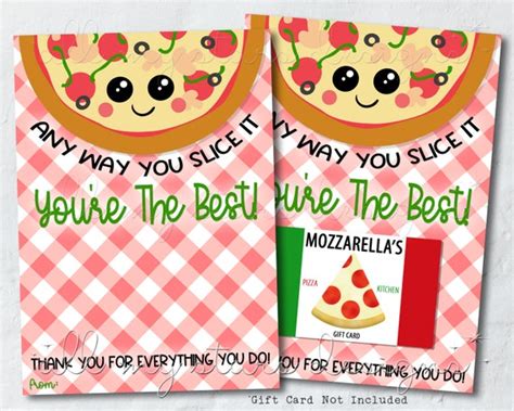 Printable Any Way You Slice It Youre The Best Pizza T Etsy