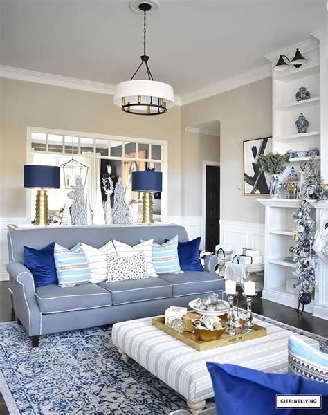 Blue And Silver Living Room Decor