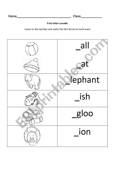 No matter the occasion, appreciation goes a long way. First Letter sounds - ESL worksheet by cata83