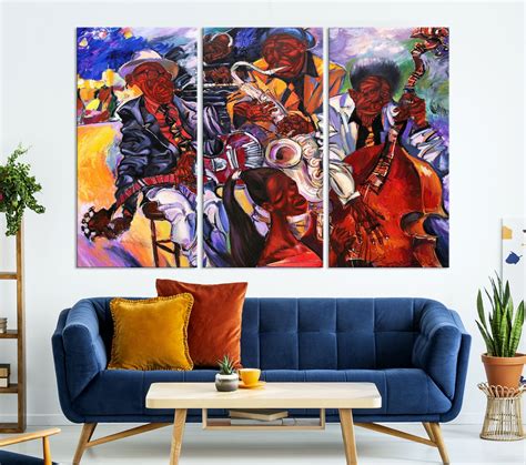 Large African American Wall Art Abstract African Painting Etsyde