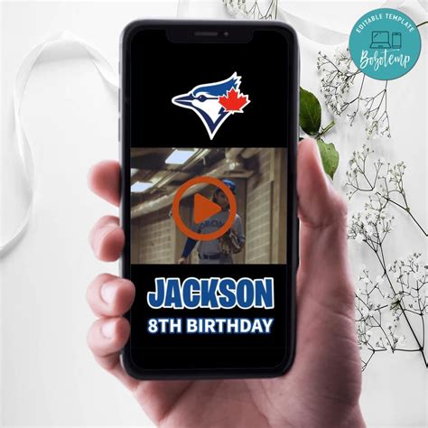 Toronto Blue Jays Invitation Digital Template Instant Download Bobotemp
