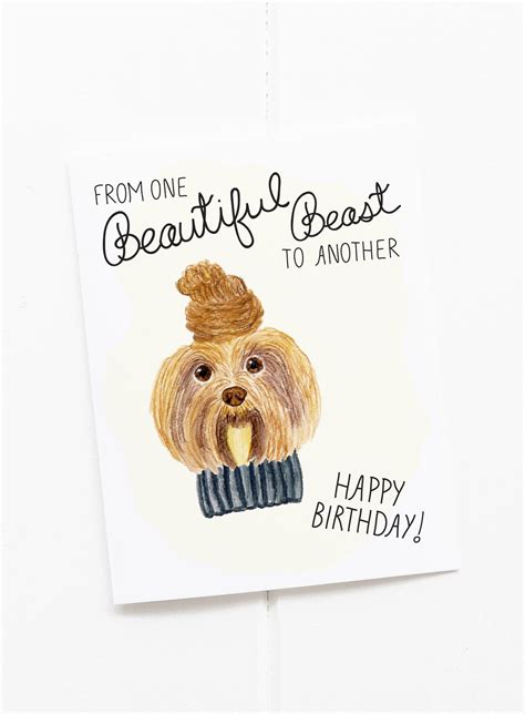 Beautiful Beast Top Knot Havanese Birthday Card Riverdogprints