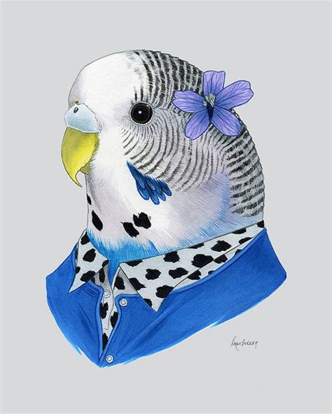 Parakeet Animal Print Budgie Art Print Modern Nursery Etsy Parakeet