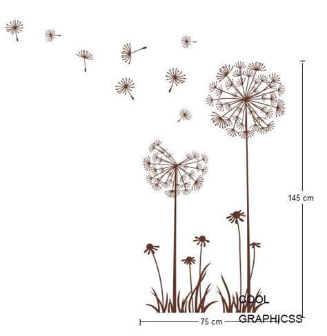 Dandelions In The Wind White Green Vinyl Wall Decal Sticker Etsy