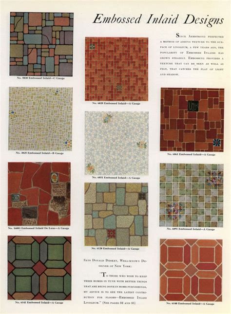 Armstrong Flooring Home Decorator 1931 Linoleum Patterns Arts