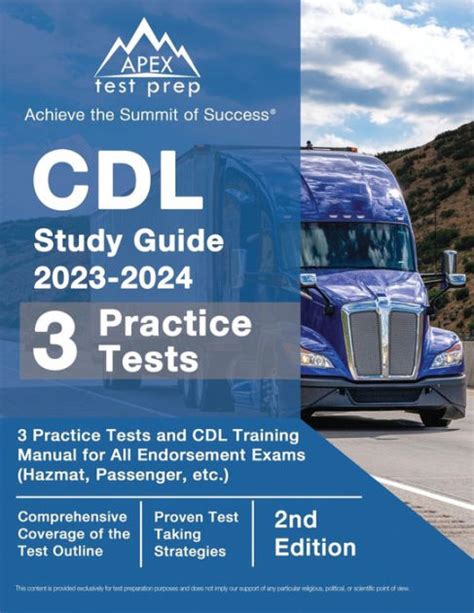 CDL Study Guide 2023 2024 3 Practice Tests And CDL Training Manual