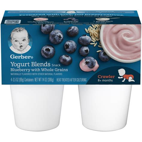 Gerber Yogurt Blends Snack Blueberry Yogurt With Whole Grains 35 Oz