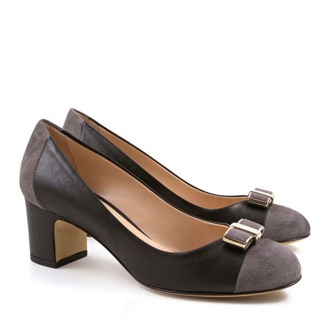 Italian Pumps Shoes In Black Soft Leather Medium Heels Italian