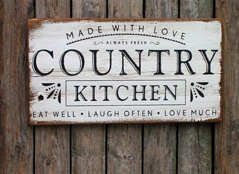 Made With Love Country Kitchen Wood Sign Rustic Farmhouse Etsy