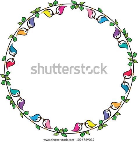 Vector Cartoon Birds Border Stock Vector Royalty Free 1096769039