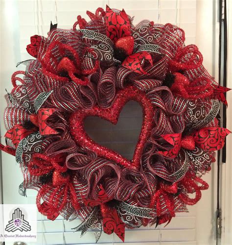 Valentine Heart Deco Mesh Wreath Wreaths Home And Living