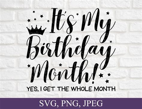 It S My Birthday Month Yes I Get The Whole Month Svg Birthday Svg Happy Birthday Birthday