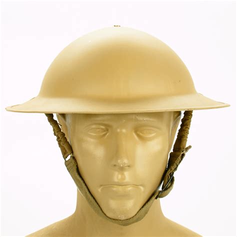 Original Wwii British Brodie Steel Helmet In Desert Tan Ww2 Dated