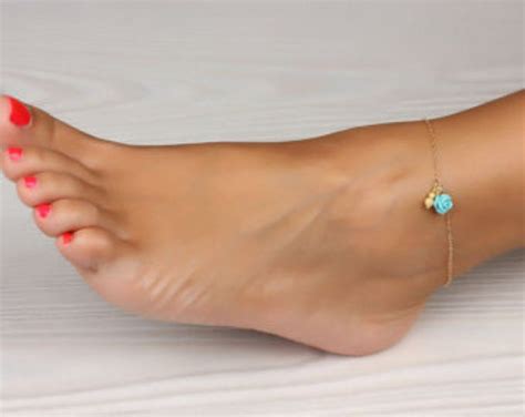 Infinity Anklet Turquoise Anklet Sterling Silver Anklet Infinity