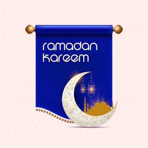 Premium Vector Ramadan Karim Typography With Moon And Islamic Dark