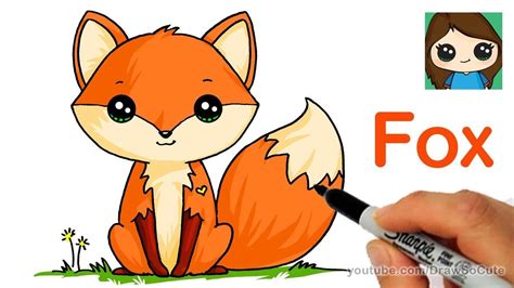 how to draw a cute fox easy cute fox drawing fox drawing easy cartoon fox drawing