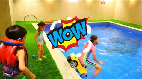 Kids Fun Swimming Pool Playtime And Pool Party With 4kids Show With