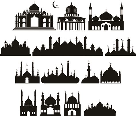 Siluet Masjid Vector - Desain Jempol (y)