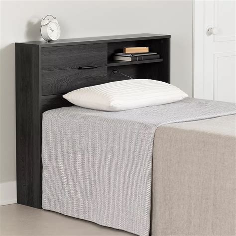 South Shore Fynn Twin Headboard With Storage 39 Gray Oak The Home