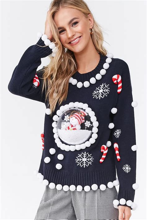snow globe holiday sweater the best ugly christmas party outfits from forever 21 2019