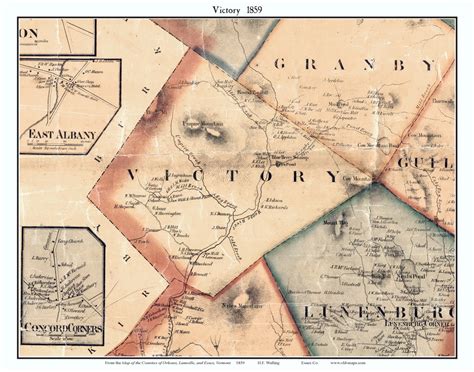 Victory Vermont 1859 Old Town Map Custom Print Essex Co Old Maps