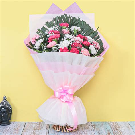 Mix Elegance Carnation Bouquet Buy Send Order Online Delivery In India Cake Homes