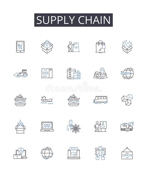 Supply Chain Line Icons Collection Value Stream Logistics Nerk