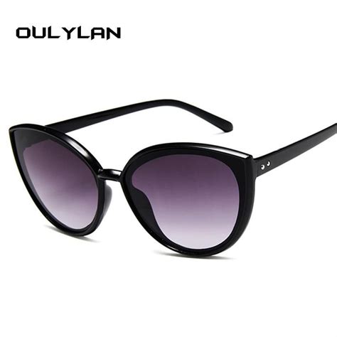 oulylan cat eye mirror sunglasses women vintage oversized ladies color fuzweb sunglasses