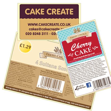 Cake Labels Positive Id Labelling Food Labelling
