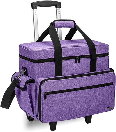 IGUOHAO Sewing Machine Case on Wheels, Rolling Sewing Machine Tote with
