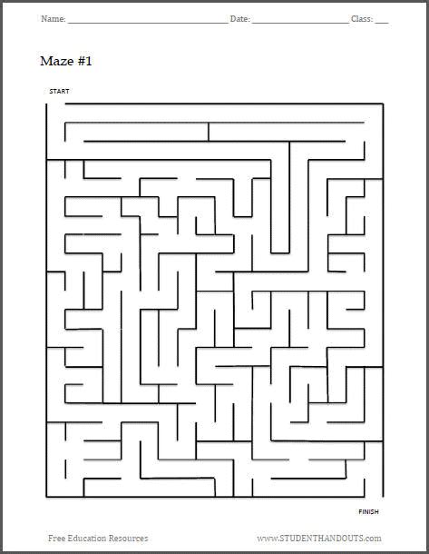 Printable Maze Worksheets For Grade 1 Kidsworksheetfun
