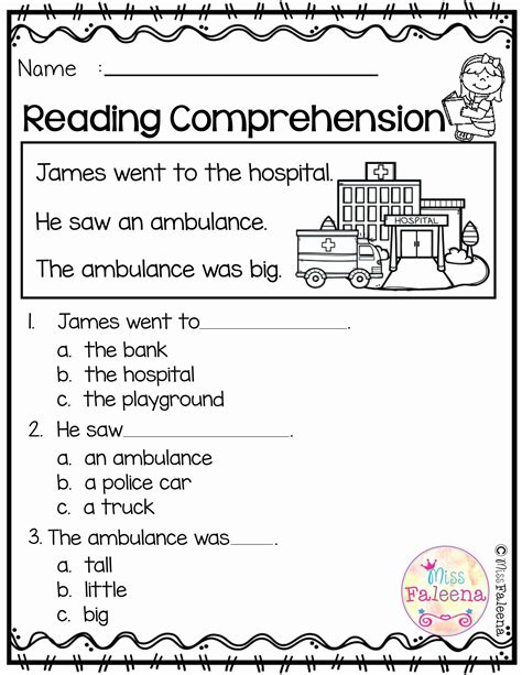 Kindergarten Reading Comprehension Worksheet In 2021 Reading