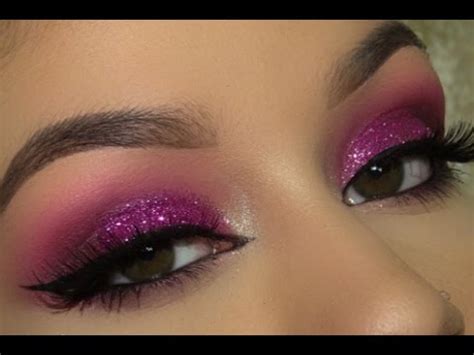 15 glittery holiday makeup looks to try this season. Pink Glitter Smokey Eye Makeup Tutorial - YouTube