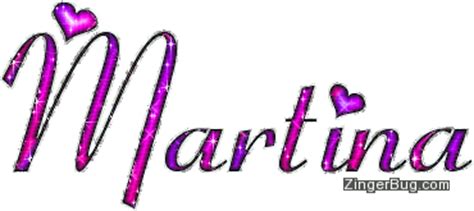 Martina Pink And Purple Glitter Name Glitter Graphic Greeting Comment