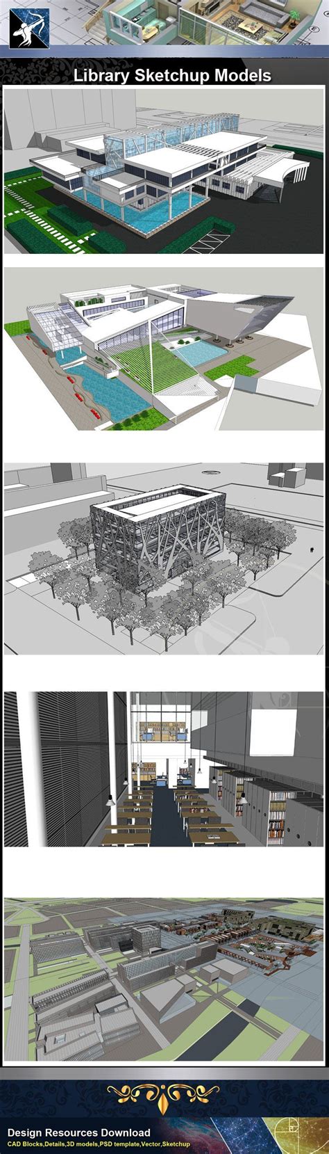 ★sketchup 3d Models 15 Types Of Library Sketchup Models Construction