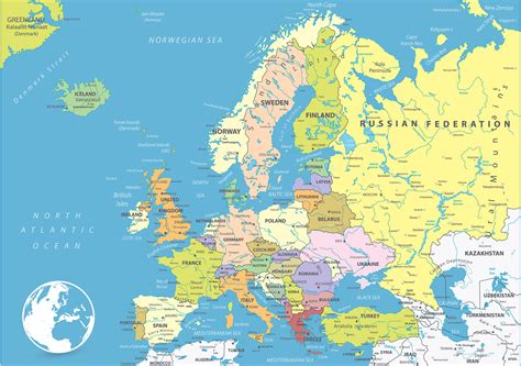Detailed Free Political Map Of Europe World Map With Countries 8680