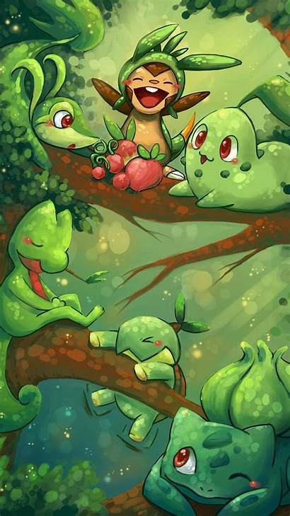 Pokemon Grass Wallpapers Starters Starter Characters Cave