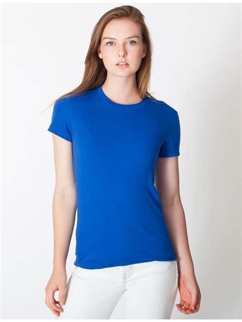 The most common royal blue t shirt material is cotton. American Apparel 2001, T-Shirts for Screen Printing