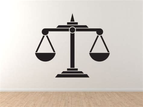 Scales Of Justice Law Balance Support And Opposition Vinyl Wall