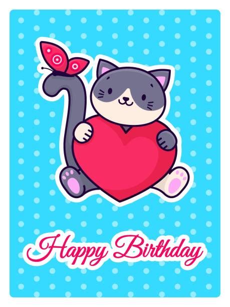 210 Happy Birthday Kitten Clip Art Illustrations Royalty Free Vector