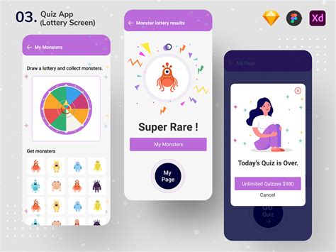 Quiz App Design Lottery Screen Uplabs
