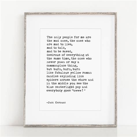 Jack Kerouac Print On The Road Literary Quote Typewriter Etsy